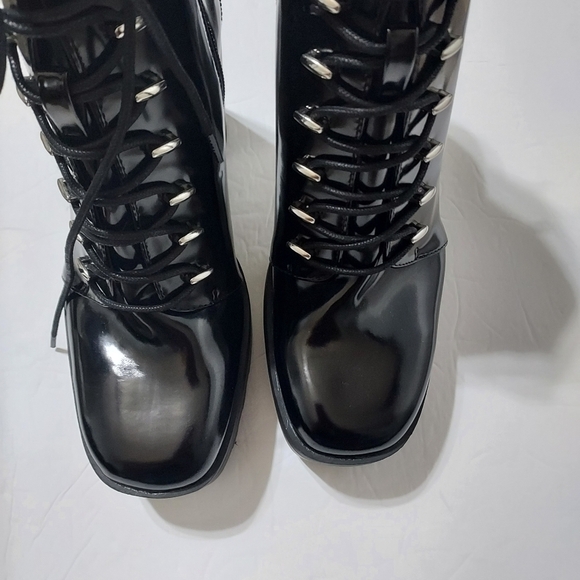 Zara heeled hiker Platform ankle boots Sz-10 - Picture 8 of 10
